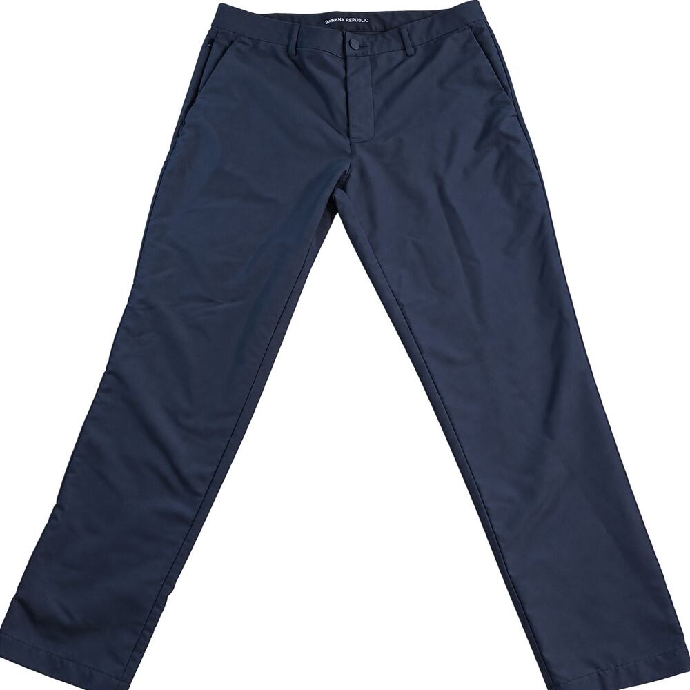 Banana Republic Performance Pants Men’s 34x30 Black Slim Fit Flat Front